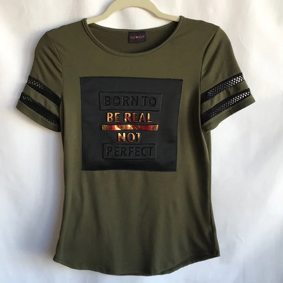 First Love “Born to Be Real Not Perfect” tee, size L - Picture 1 of 7